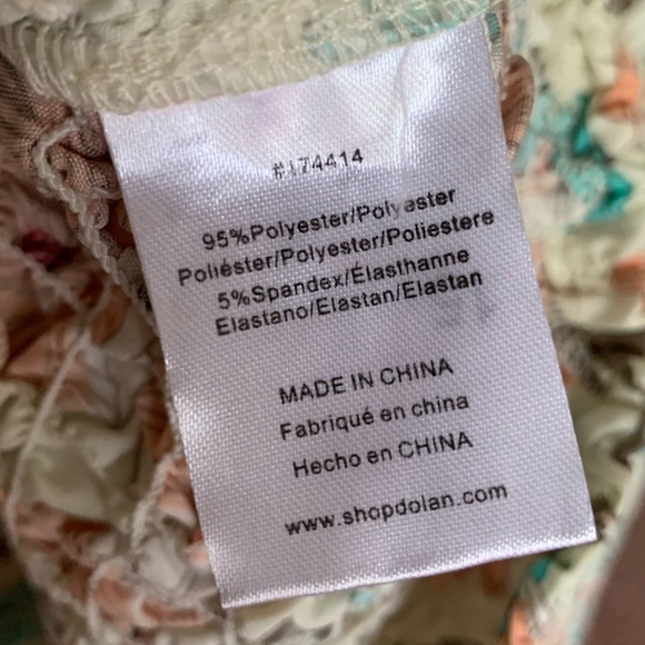 Anthropologie Dolan Stretchy Scrunch Floral Blouse Top NWT Size Small - Picture 6 of 7